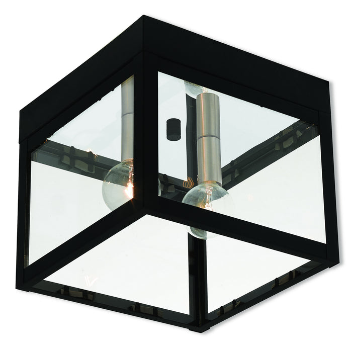 Livex Lighting - 20588-04 - Two Light Outdoor Ceiling Mount - Nyack - Black