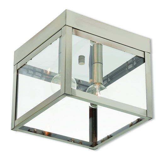 Livex Lighting - 20588-91 - Two Light Outdoor Ceiling Mount - Nyack - Brushed Nickel