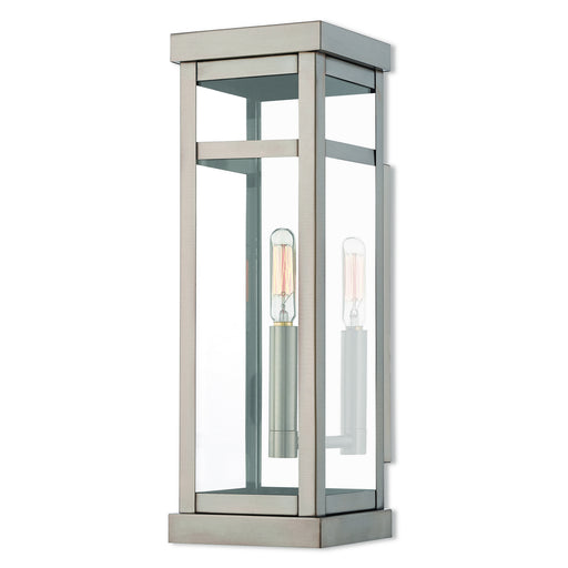 Livex Lighting - 20703-91 - One Light Outdoor Wall Lantern - Hopewell - Brushed Nickel