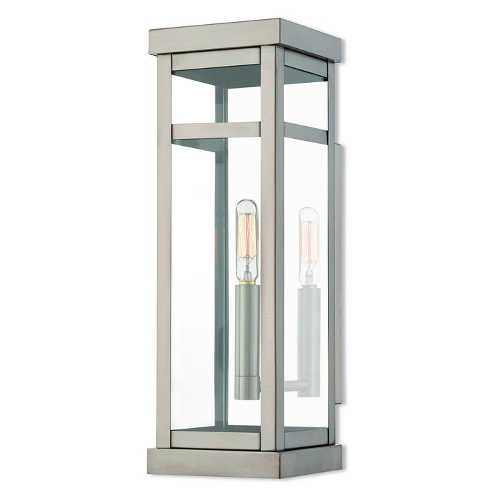 Livex Lighting - 20703-91 - One Light Outdoor Wall Lantern - Hopewell - Brushed Nickel