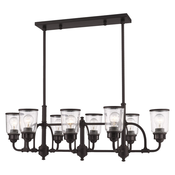 Livex Lighting - 40028-07 - Eight Light Linear Chandelier - Lawrenceville - Bronze