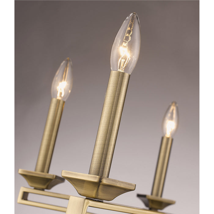 Six Light Chandelier from the Trumbull collection in Antique Brass finish