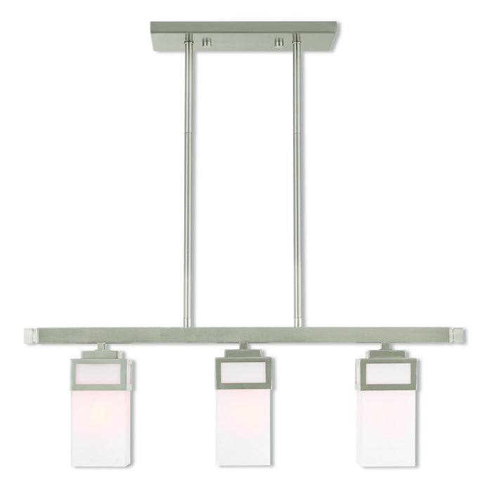 Livex Lighting - 40193-91 - Three Light Linear Chandelier - Harding - Brushed Nickel