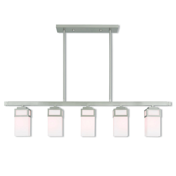 Livex Lighting - 40194-91 - Five Light Linear Chandelier - Harding - Brushed Nickel