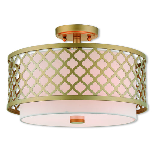 Livex Lighting - 41108-33 - Three Light Ceiling Mount - Arabesque - Soft Gold