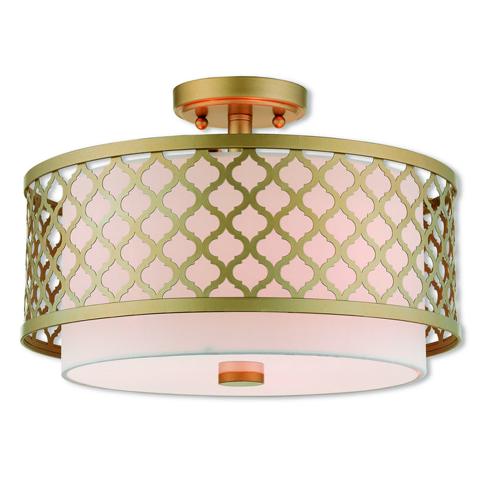 Livex Lighting - 41108-33 - Three Light Ceiling Mount - Arabesque - Soft Gold