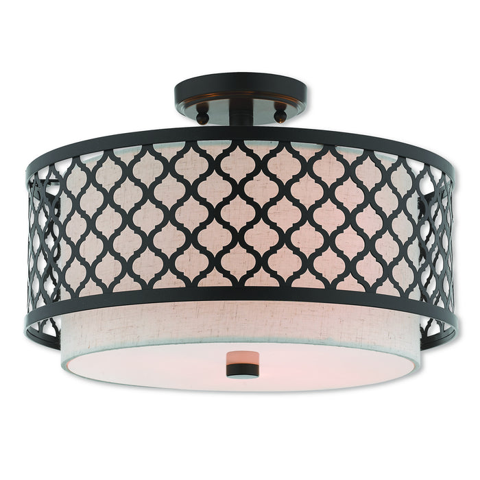 Livex Lighting - 41112-92 - Three Light Ceiling Mount - Arabesque - English Bronze
