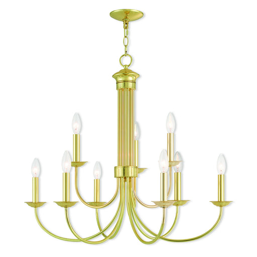 Livex Lighting - 42687-02 - Nine Light Chandelier - Estate - Polished Brass
