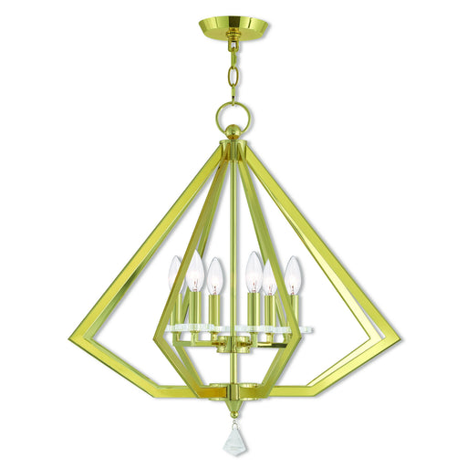 Livex Lighting - 50666-02 - Six Light Chandelier - Diamond - Polished Brass