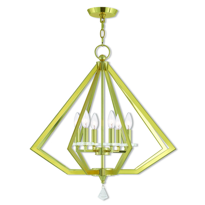 Livex Lighting - 50666-02 - Six Light Chandelier - Diamond - Polished Brass