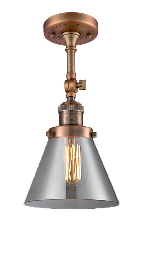 Innovations - 201F-AC-G43 - One Light Semi-Flush Mount - Franklin Restoration - Antique Copper