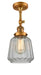Innovations - 201F-BB-G142 - One Light Semi-Flush Mount - Franklin Restoration - Brushed Brass