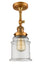 Innovations - 201F-BB-G182 - One Light Semi-Flush Mount - Franklin Restoration - Brushed Brass