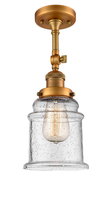 Innovations - 201F-BB-G184 - One Light Semi-Flush Mount - Franklin Restoration - Brushed Brass
