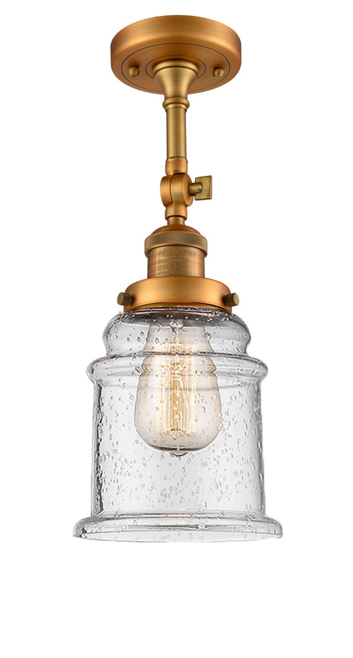 Innovations - 201F-BB-G184 - One Light Semi-Flush Mount - Franklin Restoration - Brushed Brass
