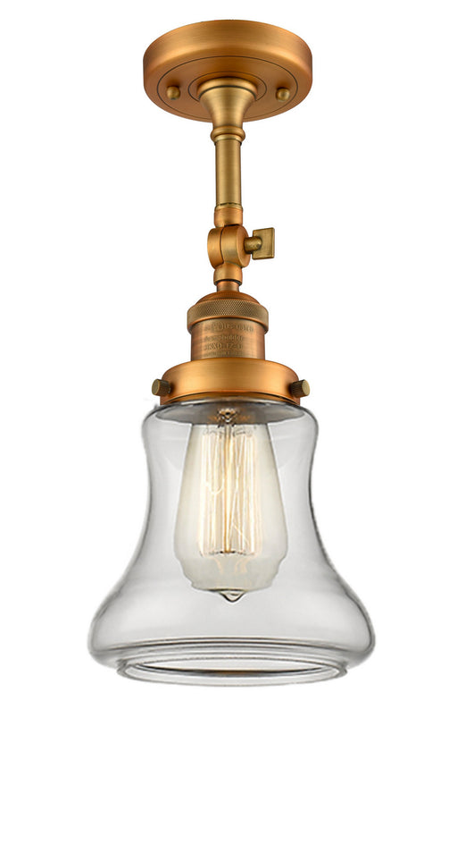 Innovations - 201F-BB-G192 - One Light Semi-Flush Mount - Franklin Restoration - Brushed Brass
