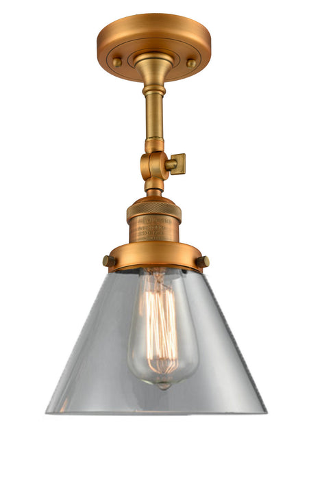 Innovations - 201F-BB-G42 - One Light Semi-Flush Mount - Franklin Restoration - Brushed Brass