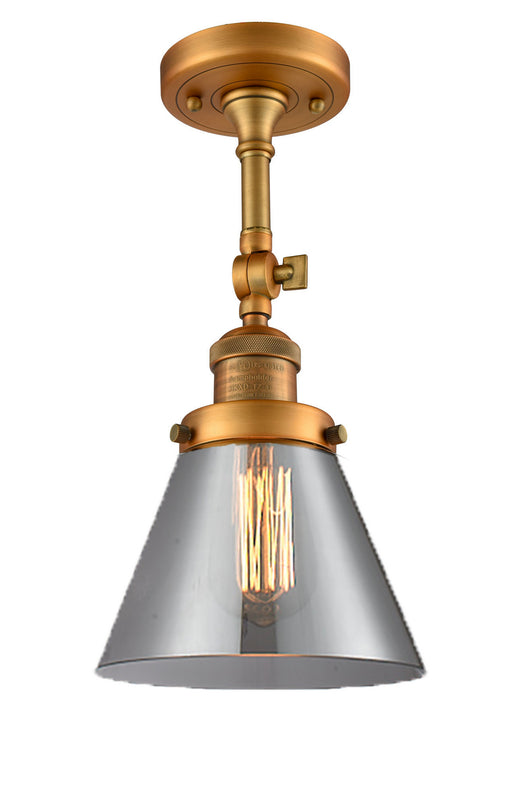 Innovations - 201F-BB-G43 - One Light Semi-Flush Mount - Franklin Restoration - Brushed Brass
