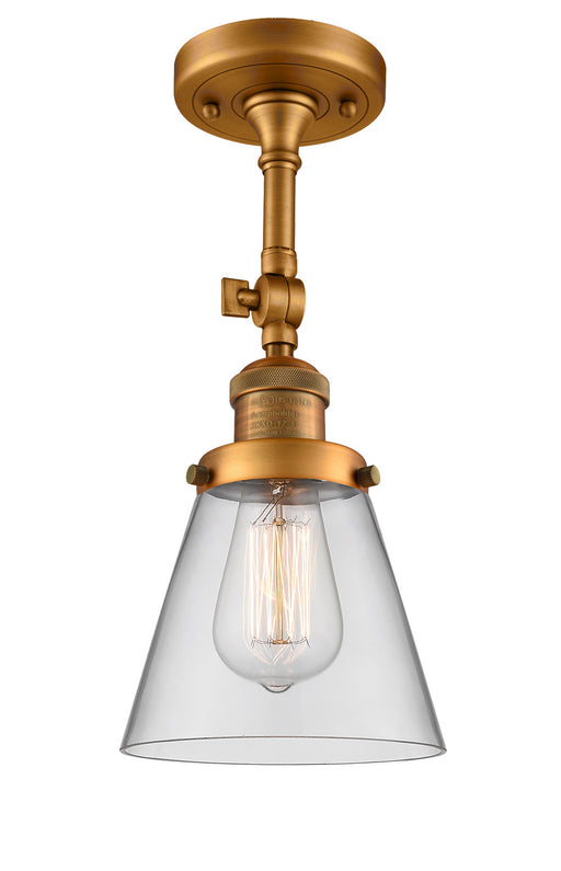 Innovations - 201F-BB-G62 - One Light Semi-Flush Mount - Franklin Restoration - Brushed Brass