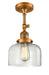 Innovations - 201F-BB-G72 - One Light Semi-Flush Mount - Franklin Restoration - Brushed Brass