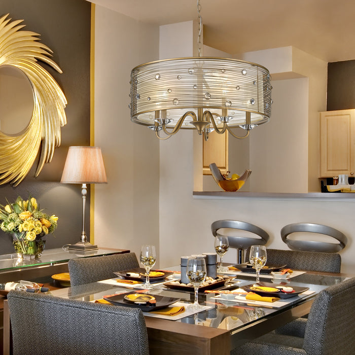 Five Light Chandelier from the Joia collection in Peruvian Gold finish