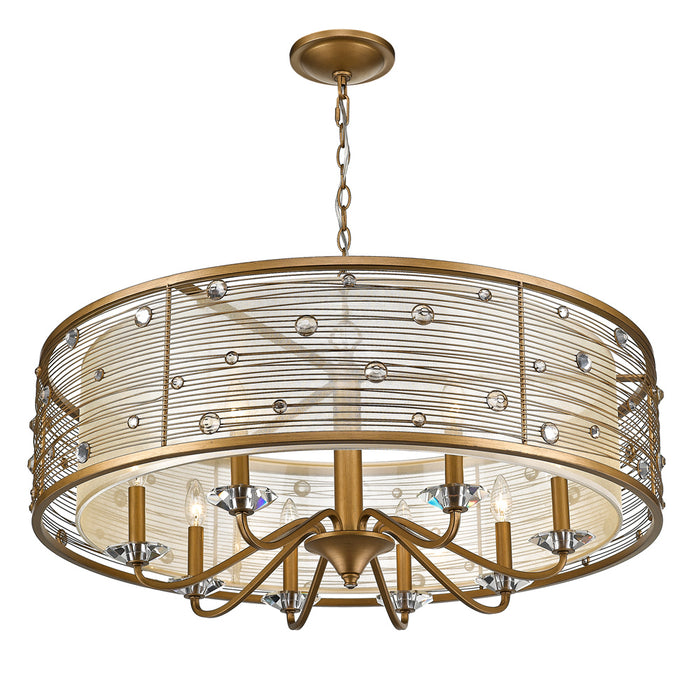 Eight Light Chandelier from the Joia collection in Peruvian Gold finish