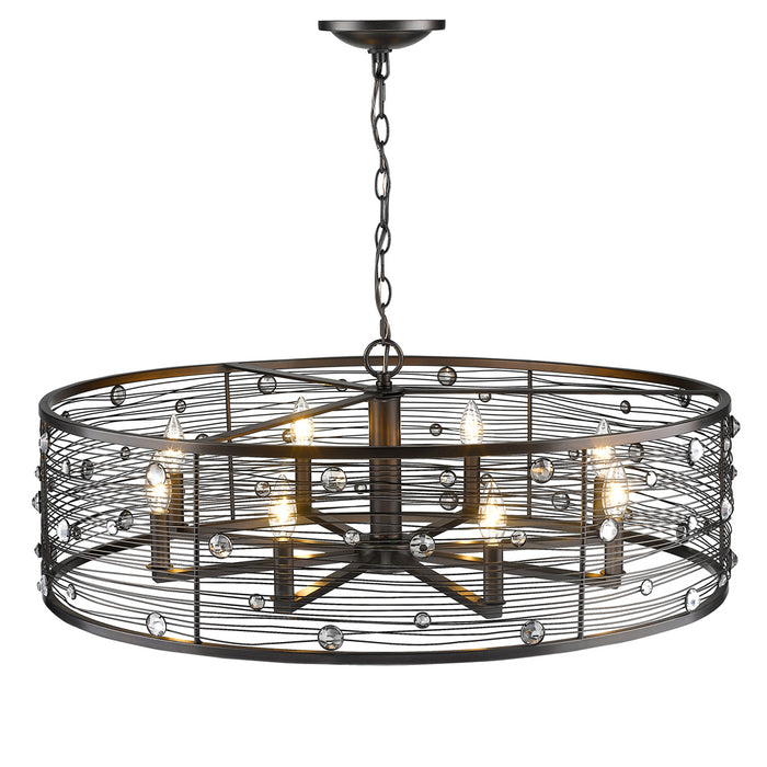 Eight Light Chandelier from the Bijoux collection in Brushed Etruscan Bronze finish