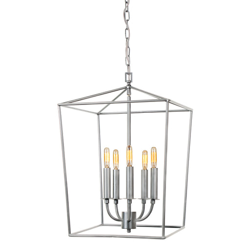 JVI Designs - 1142-23 - Five Light Lanterns - Austin - Aged Silver
