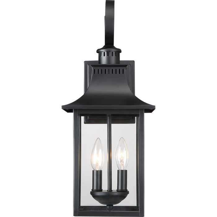 Two Light Outdoor Wall Lantern from the Chancellor collection in Mystic Black finish