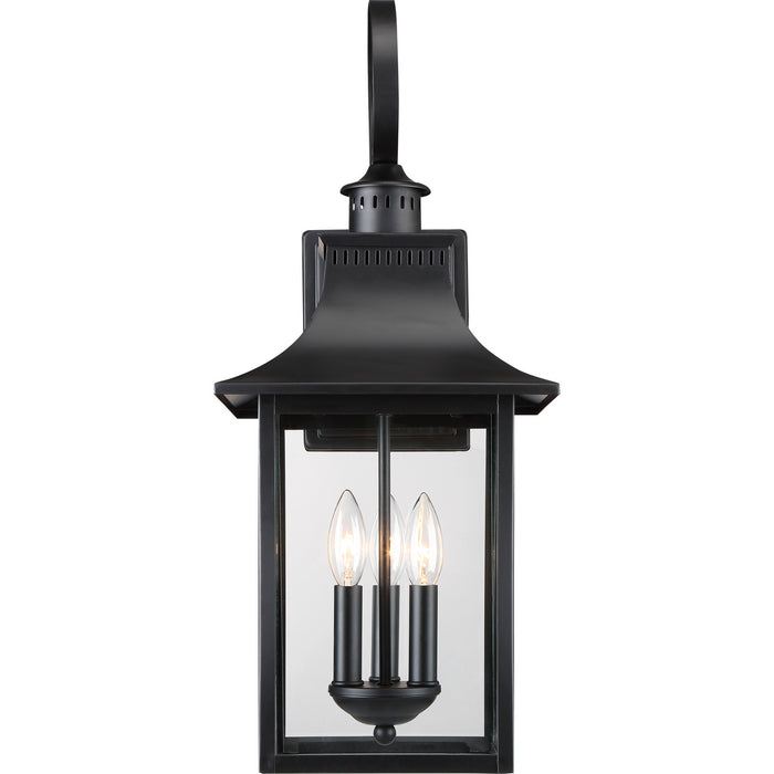 Three Light Outdoor Wall Lantern from the Chancellor collection in Mystic Black finish
