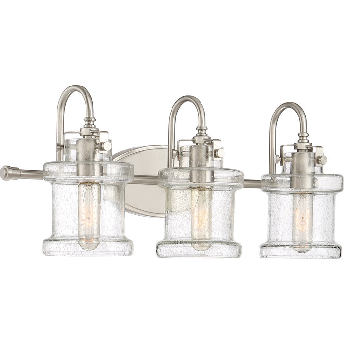 Three Light Bath Fixture from the Danbury collection in Brushed Nickel finish