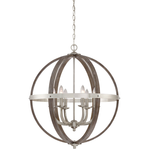Quoizel - FSN5206BN - Six Light Foyer Pendant - Fusion - Brushed Nickel