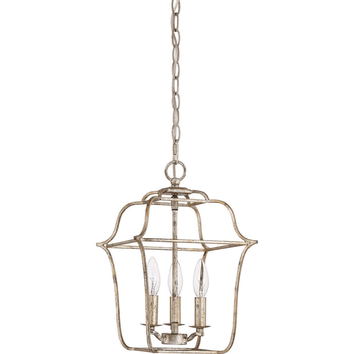 Three Light Foyer Pendant from the Gallery collection in Century Silver Leaf finish