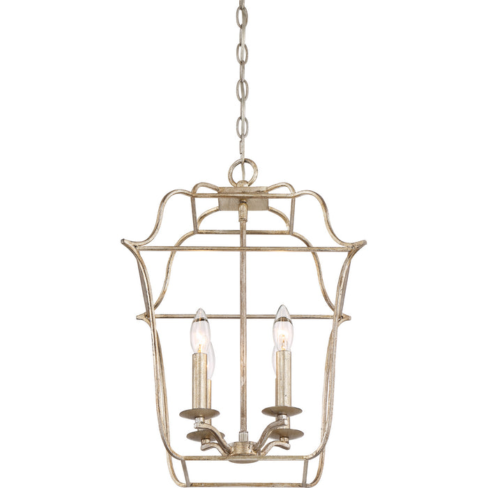 Four Light Foyer Pendant from the Gallery collection in Century Silver Leaf finish