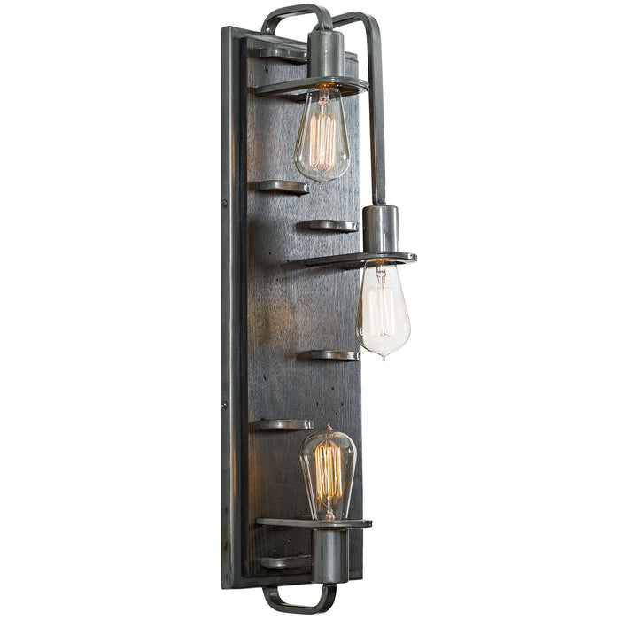Three Light Wall Sconce from the Lofty collection in Steel finish