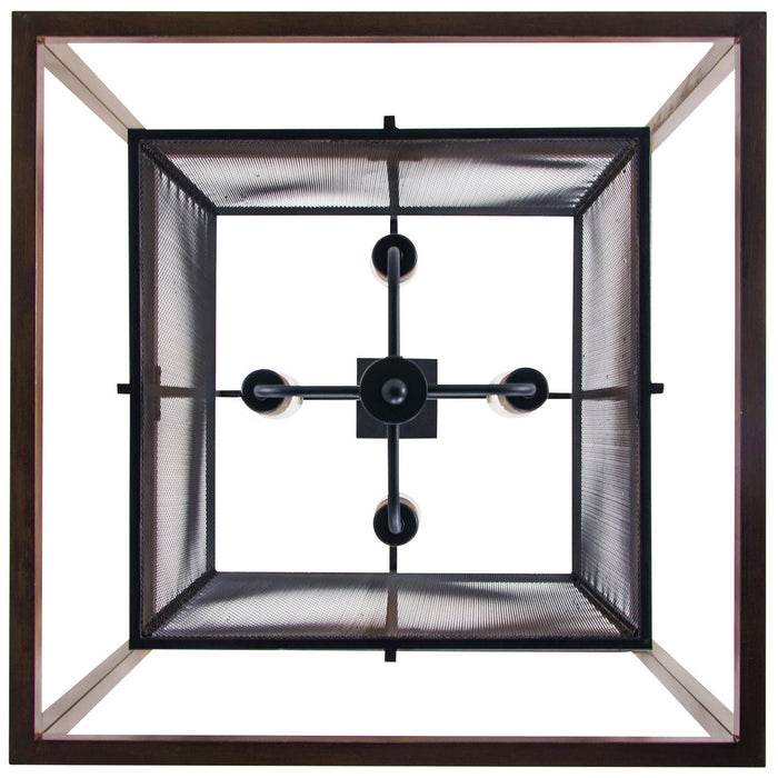 Four Light Pendant from the Rio Lobo collection in Dark Oak/Black finish
