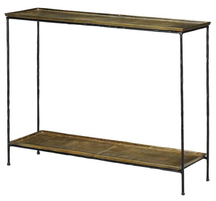Currey and Company - 4000-0023 - Console Table - Boyles - Black Iron/Antique Brass