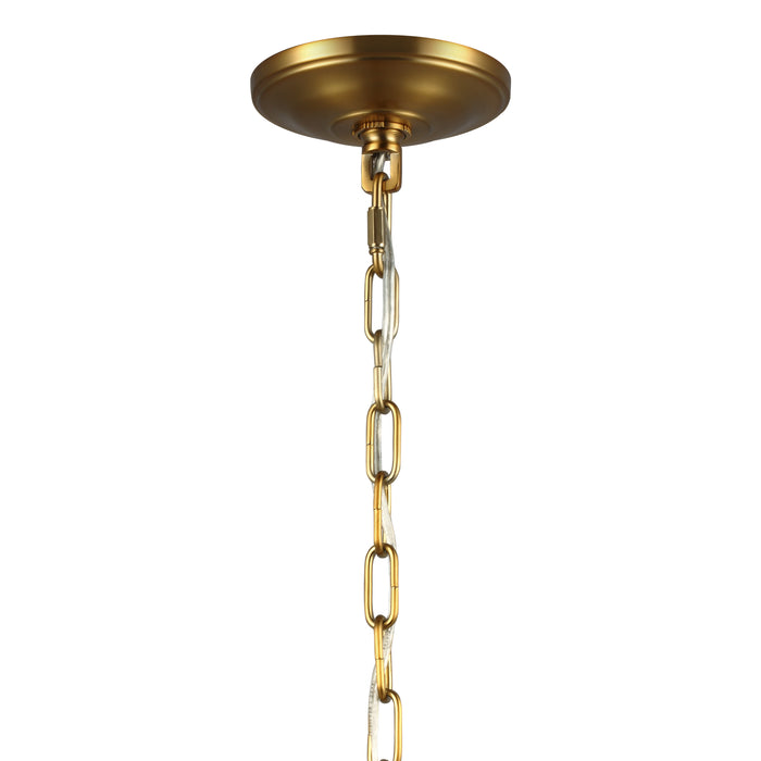 Three Light Pendant from the LAWLER collection in Burnished Brass finish