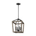 Generation Lighting - F3190/4WOW/AF - Four Light Chandelier - Gannet - Weathered Oak Wood / Antique Forged Iron
