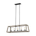 Generation Lighting - F3193/5WOW/AF - Five Light Linear Chandelier - Gannet - Weathered Oak Wood / Antique Forged Iron