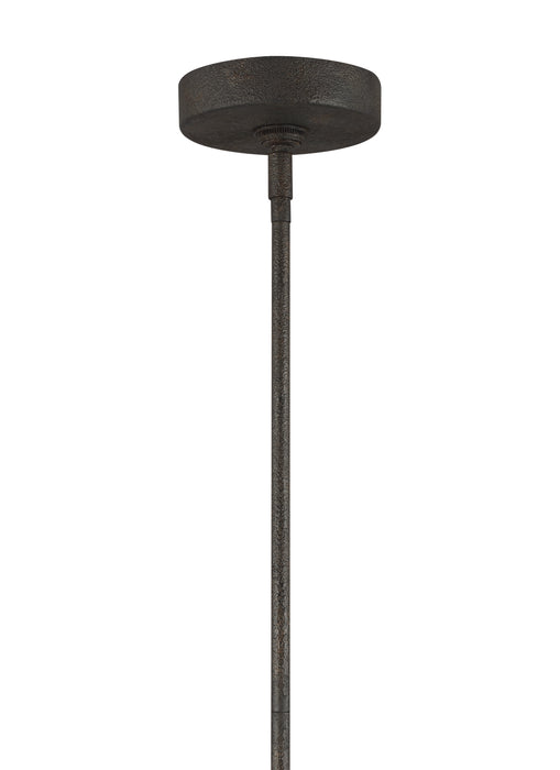 One Light Pendant from the LORAS collection in Dark Weathered Iron finish