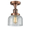 Innovations - 517-1CH-AC-G74 - One Light Semi-Flush Mount - Franklin Restoration - Antique Copper