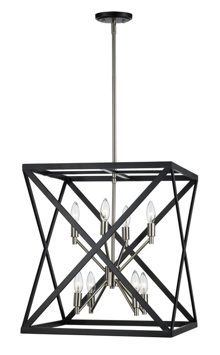 Trans Globe Imports - 71058 BK/BN - Eight Light Pendant - Black / Brushed Nickel