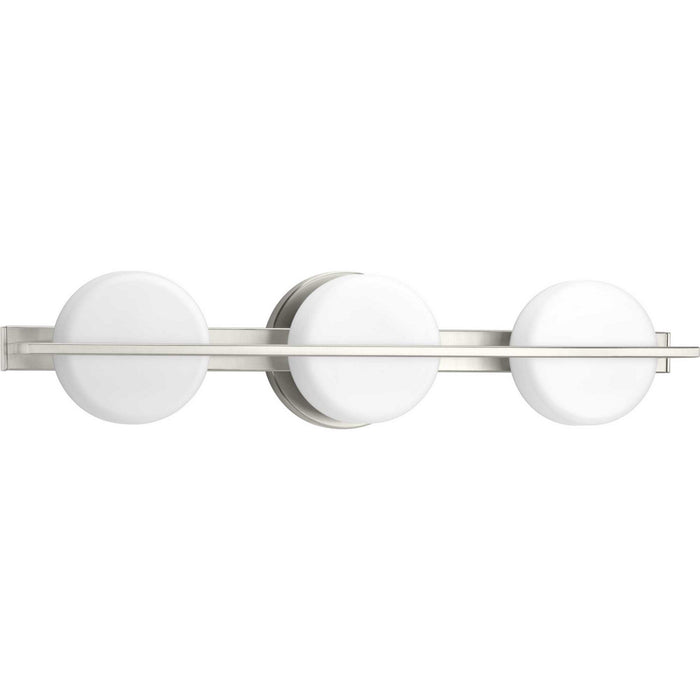 Three Light Bath from the Volo collection in Brushed Nickel finish