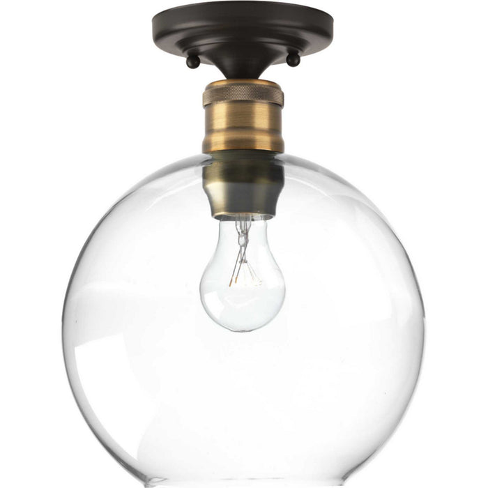 One Light Flush Mount from the Hansford collection in Antique Bronze finish