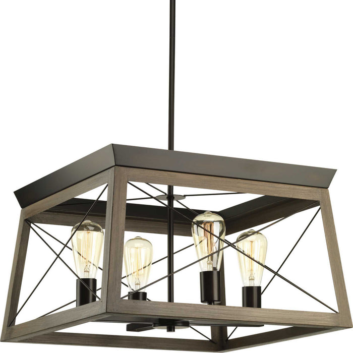 Four Light Chandelier from the Briarwood collection in Antique Bronze finish