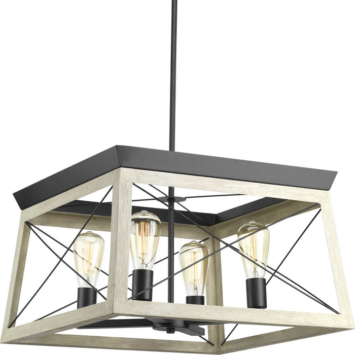Four Light Chandelier from the Briarwood collection in Graphite finish