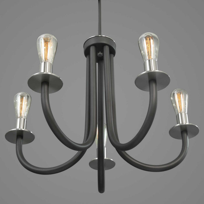 Five Light Chandelier from the Remix collection in Graphite finish