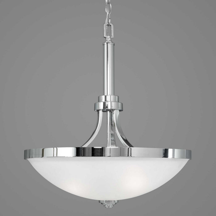 Three Light Inverted Pendant from the Topsail collection in Polished Chrome finish