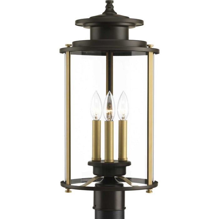 Three Light Post Lantern from the Squire collection in Antique Bronze finish
